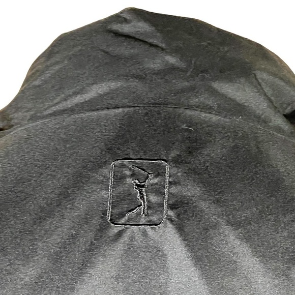 Champions Tour Men’s 1/4 Zip Black Windbreaker With Blue Stripes Medium EUC - Picture 6 of 10